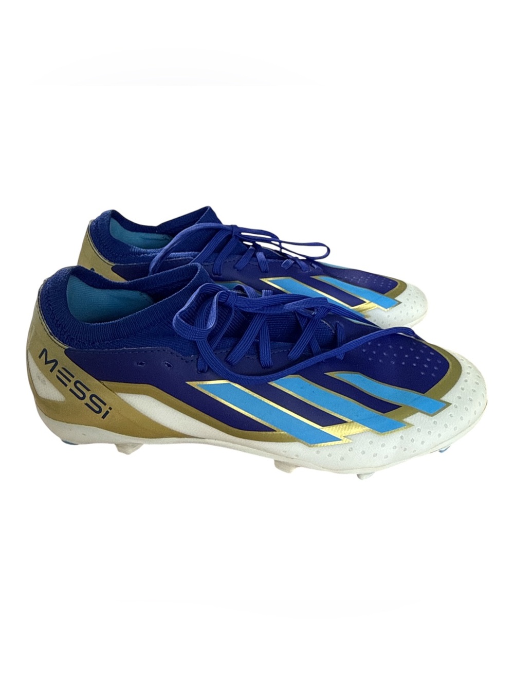 Adidas X Crazyfast League Messi Men’s Blue White Lace-Up Soccer Cleats